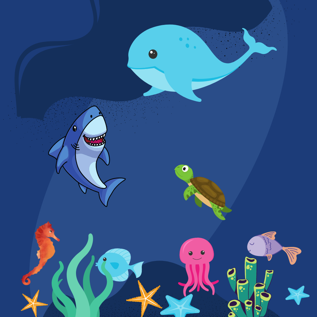 Blue Underwater Animals